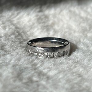 Vintage stainless steel men’s band with 8 CZ